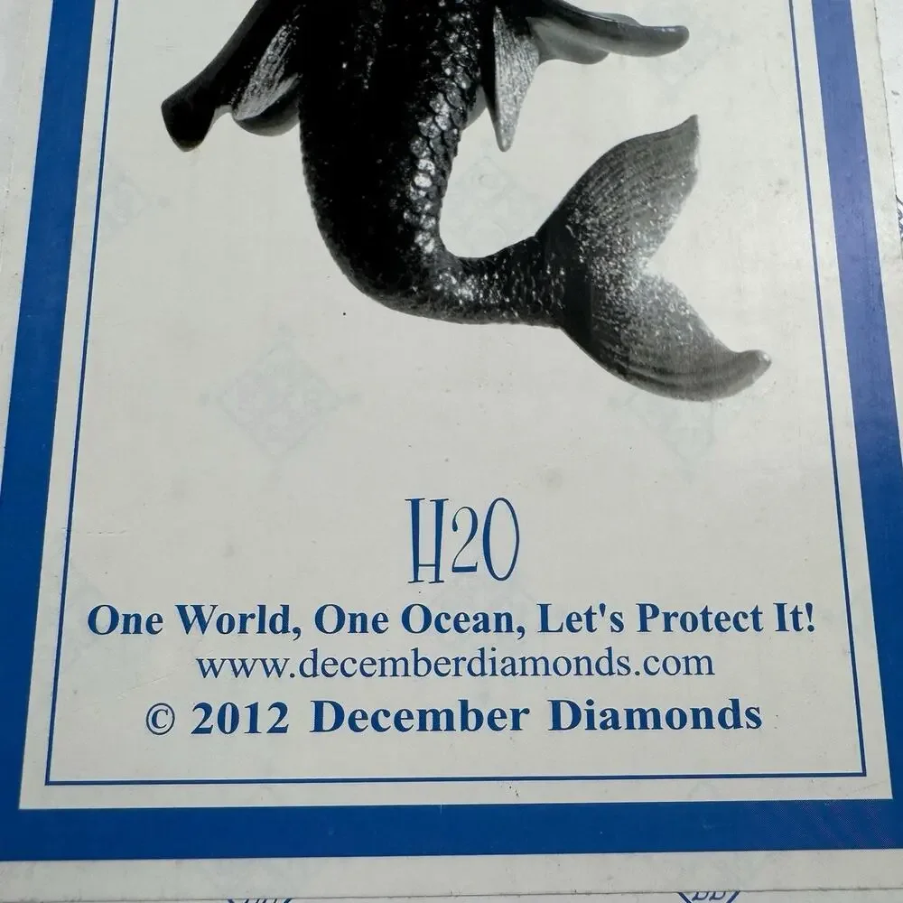December Diamonds H2O Merman Ornament #55-90764 Black Silver 2012 Boxed Retired